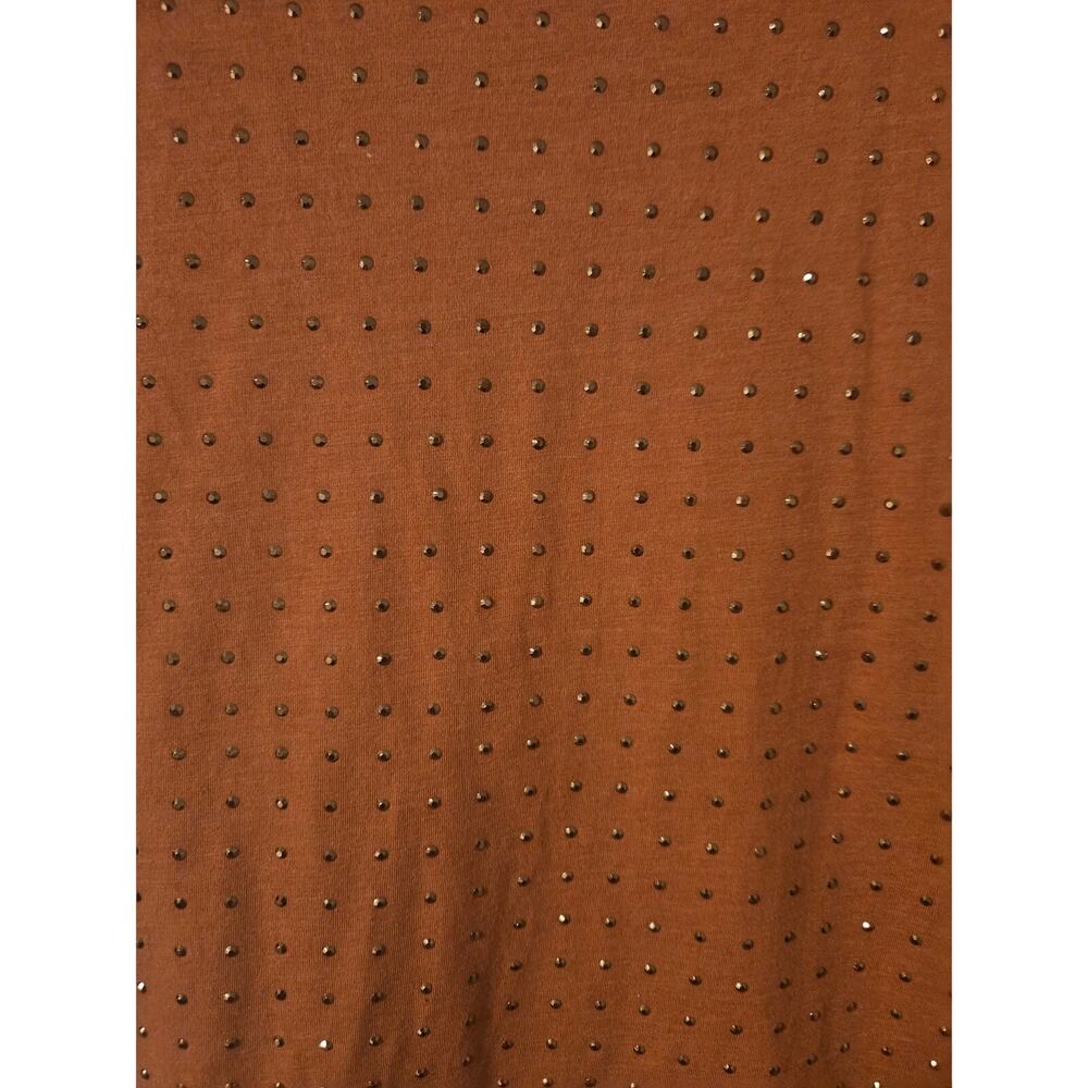 Women's Reba Bling Blouse Burnt Orange Color Size M - Picture 2 of 7